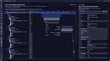 Screenshot: Dashboard für verteilte Traces