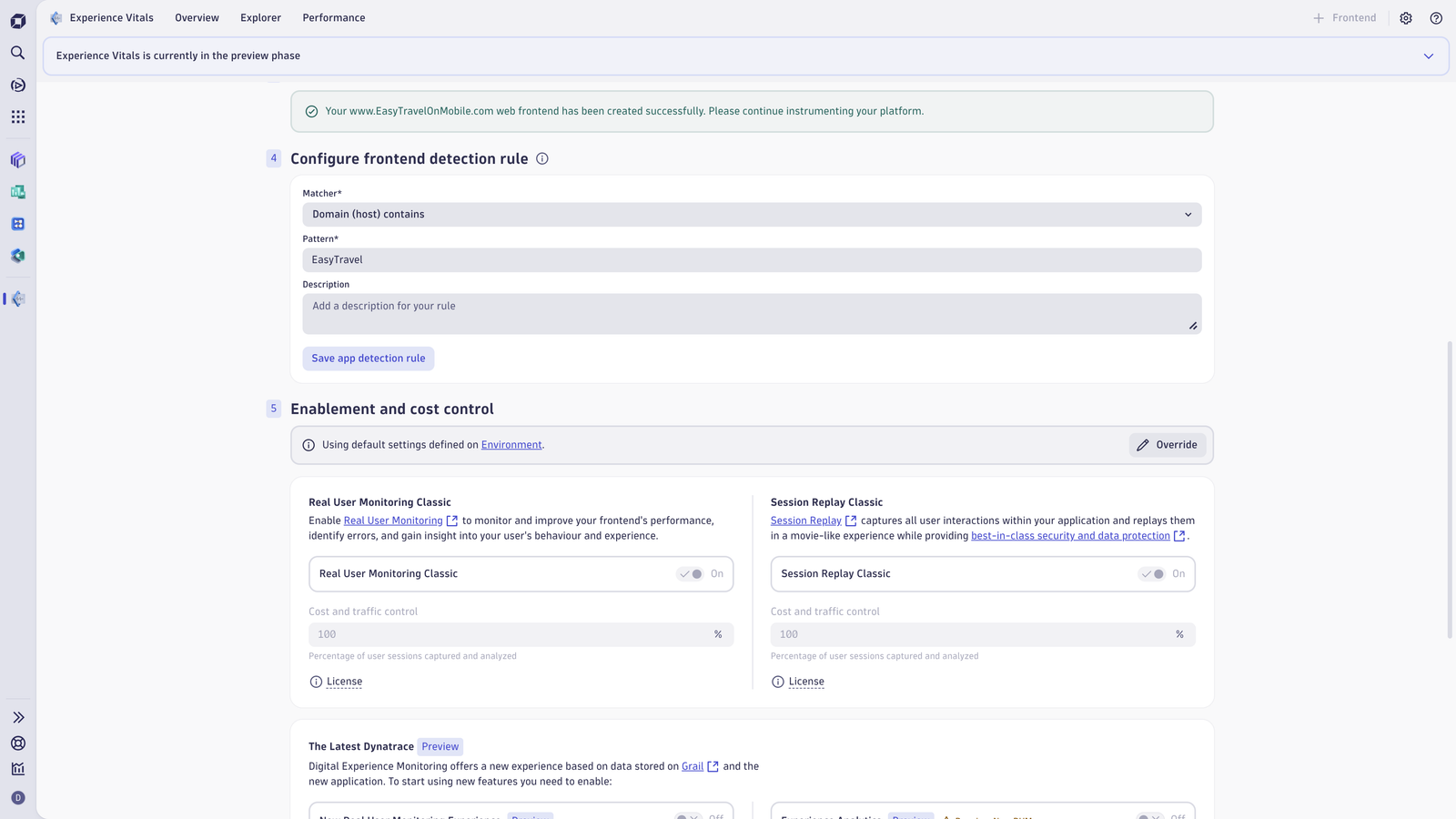 Easily create a new frontend on the fly to collect telemetry data from real users.