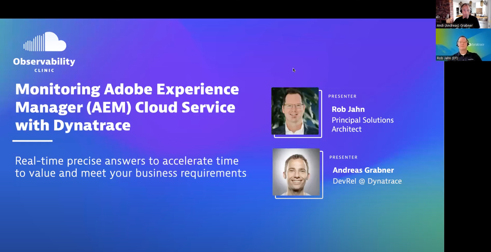 Monitoring Adobe Experience Manager Cloud Service with Dynatrace- Observability Clinic series on YouTube