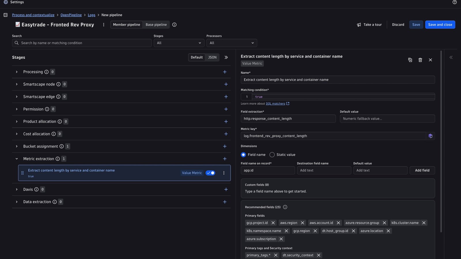 Extract metrics from your log record.