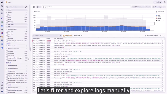 Explore logs, expand log messages, and comprehend them faster using the “explain log” AI feature.