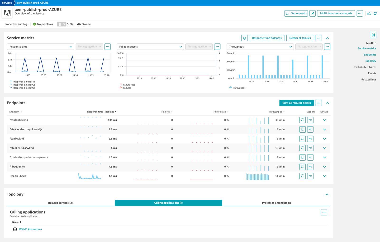 AEM author and publisher service performance