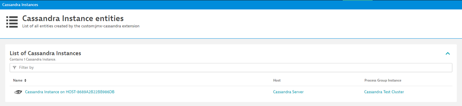 Navigate through all your monitored Cassandra instances, filter them to your needs and accees the Unified Analysis screen for each one of them.