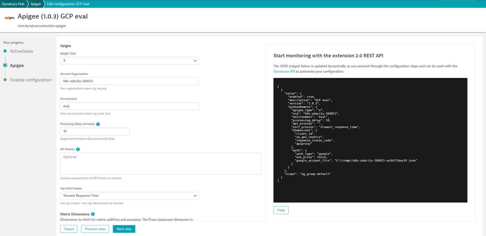 Apigee configuration