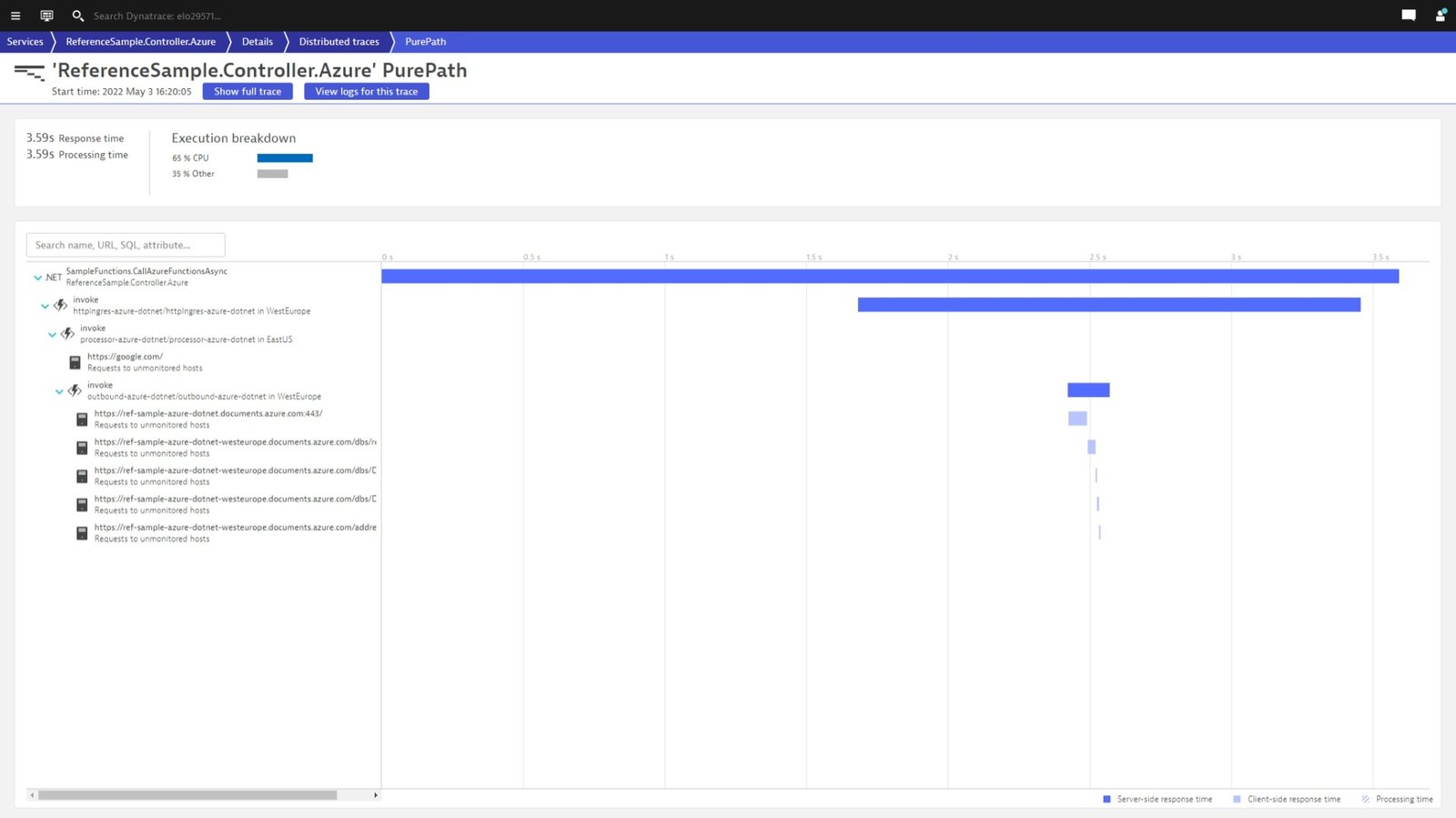 Azure functions PurePath