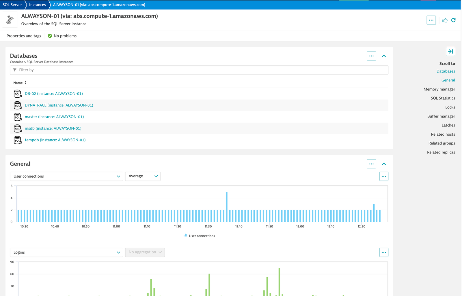 See all detected databases in Dynatrace