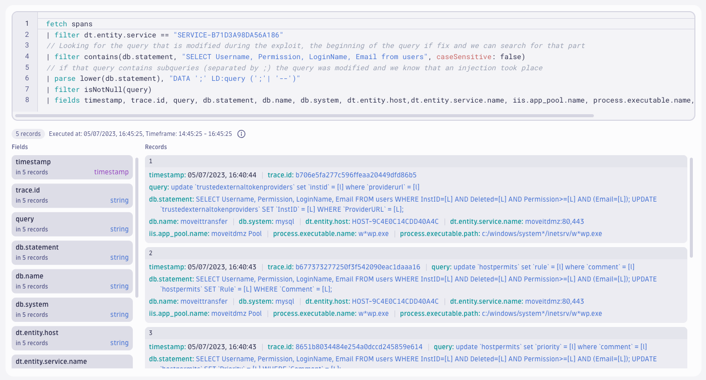 The improved query matches a wider variety of options and found several SQL injections