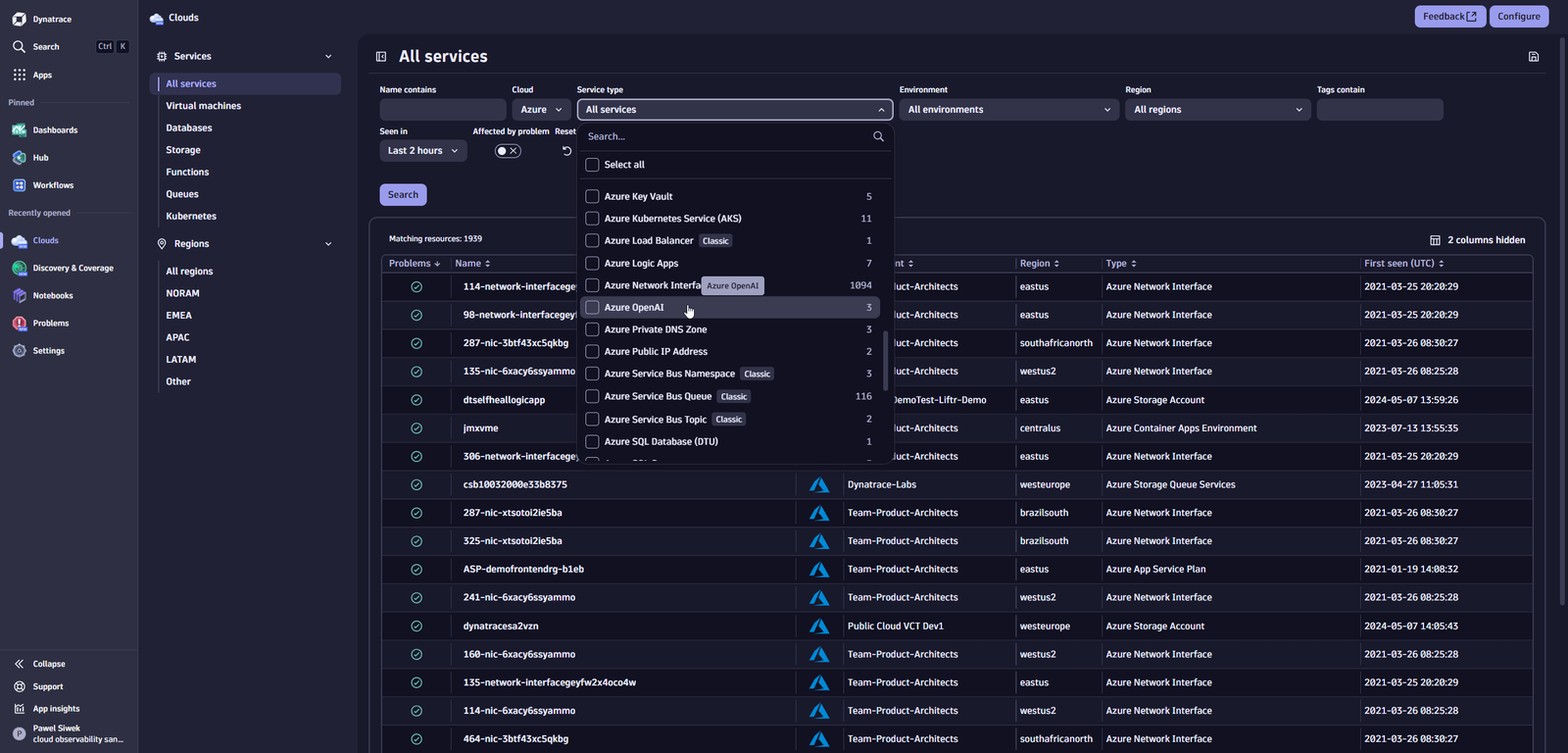 Azure OpenAI in Dynatrace screenshot