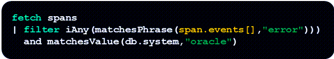 Figure 1. Attempting to filter within spans before the introduction of DQL search.