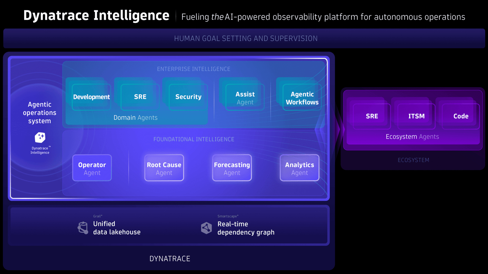 The Dynatrace Intelligence marketecture.