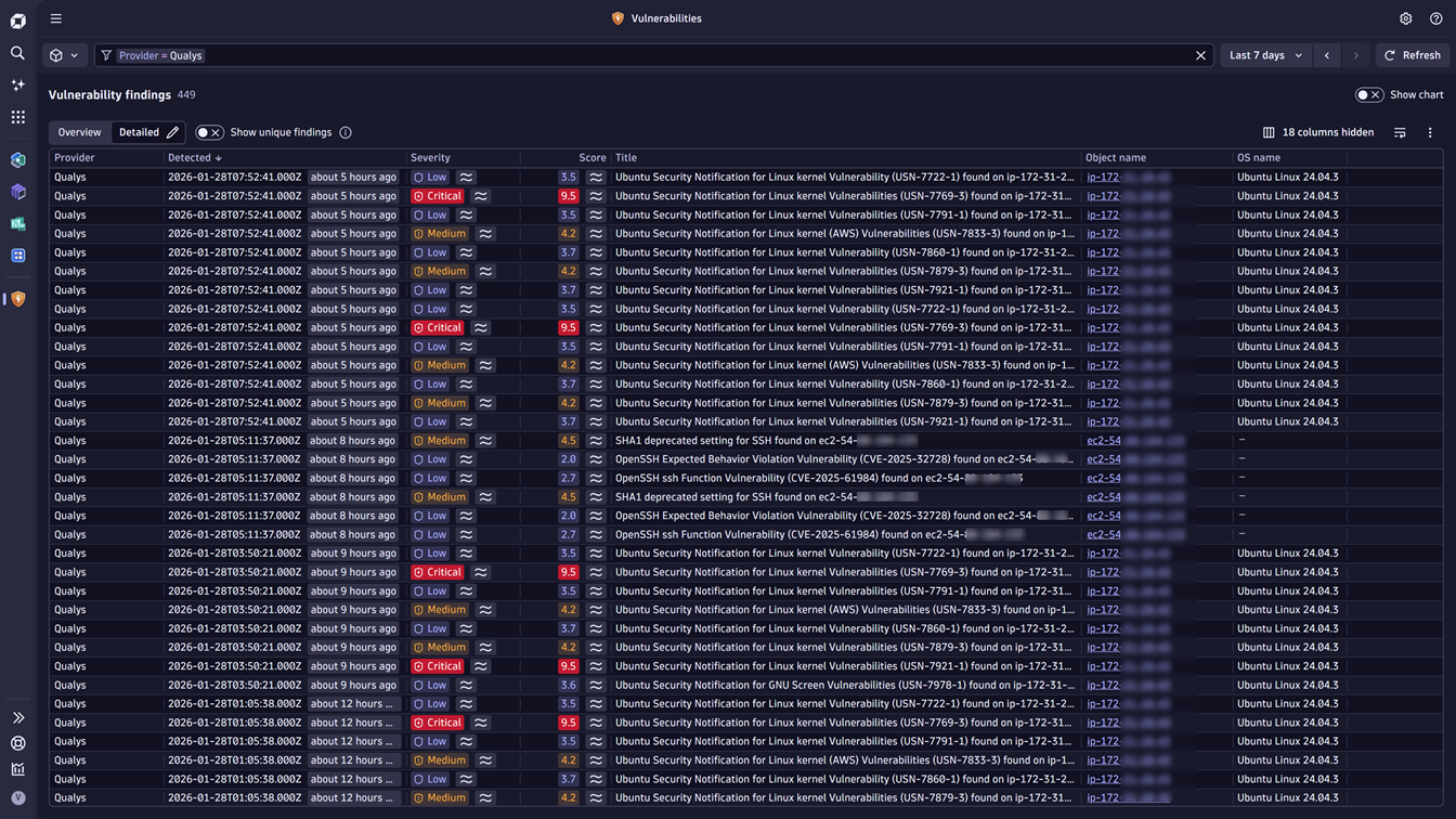Vulnerability findings before deduplication