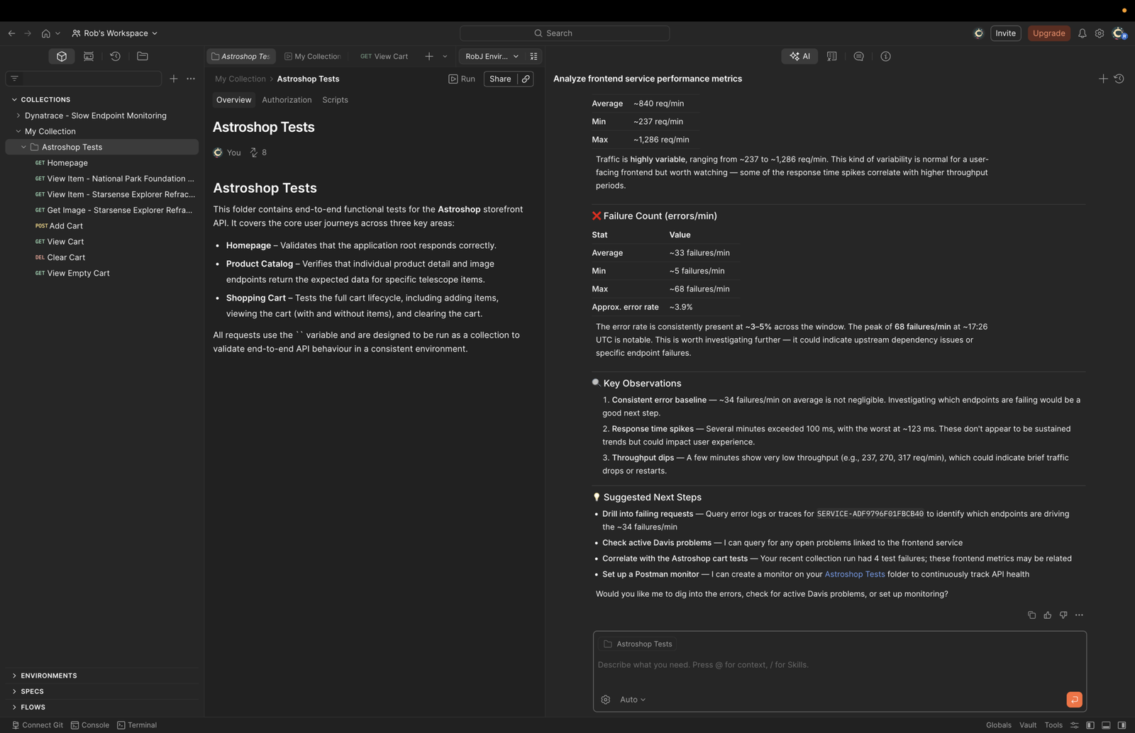 Dynatrace analyzes frontend performance metrics